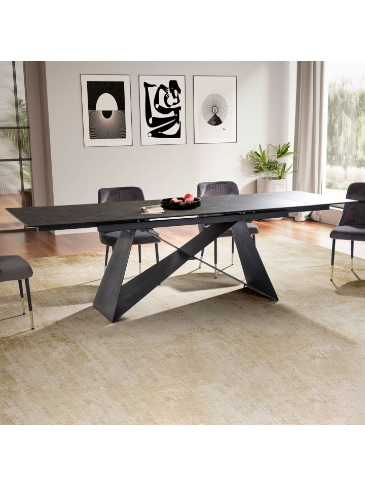 KADIMA DESIGN Esszimmertisch 180 - 260 cm Ausziehbar Keramik Glas , in Schwarz günstig kaufen onesize