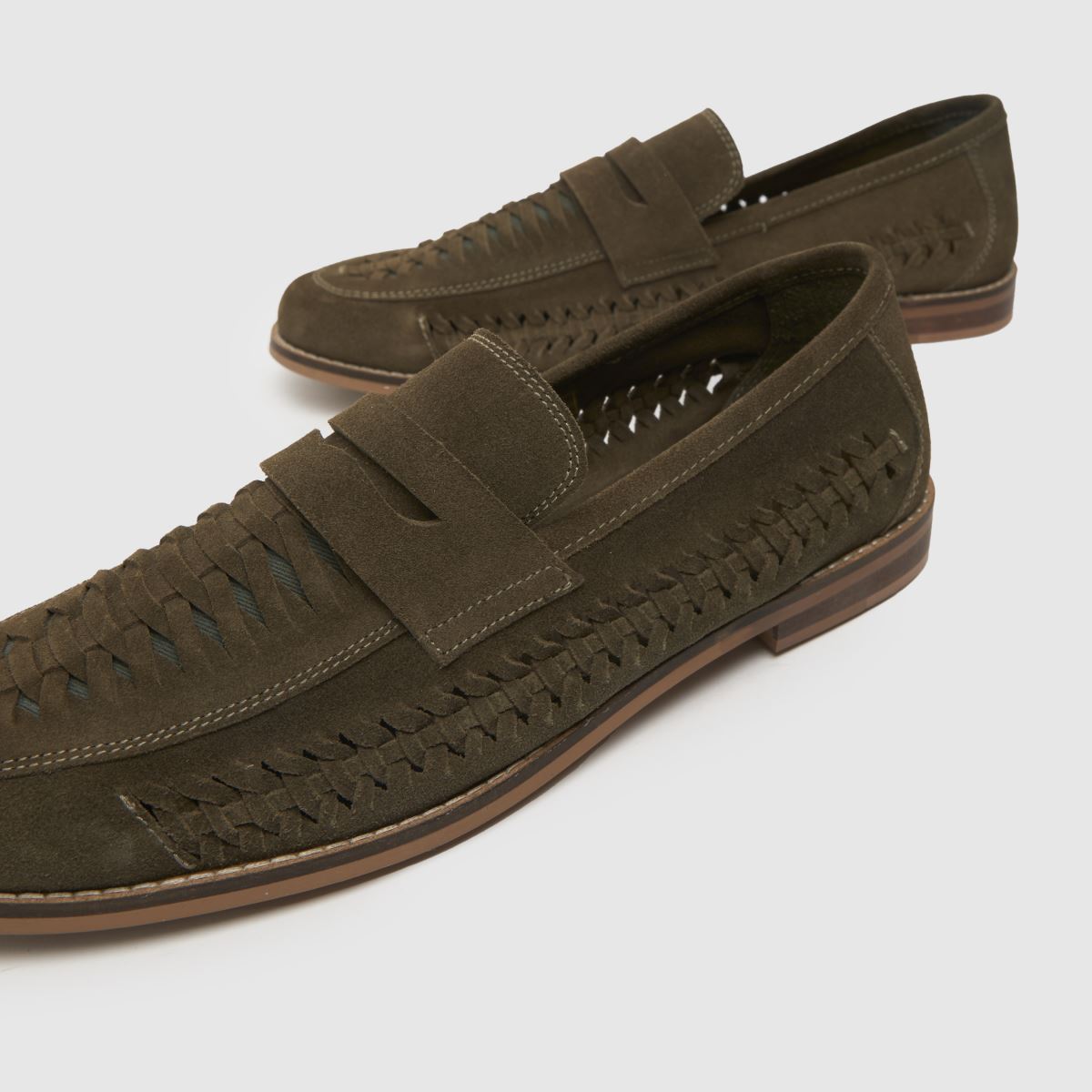 Schuh Rohan szőtt mokaszin cipő khaki színben