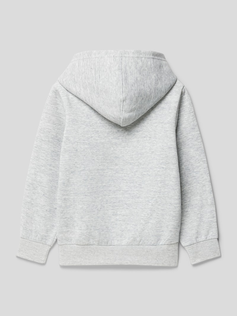 Hoodie mit Label-Stitching in mittelgrau meliert