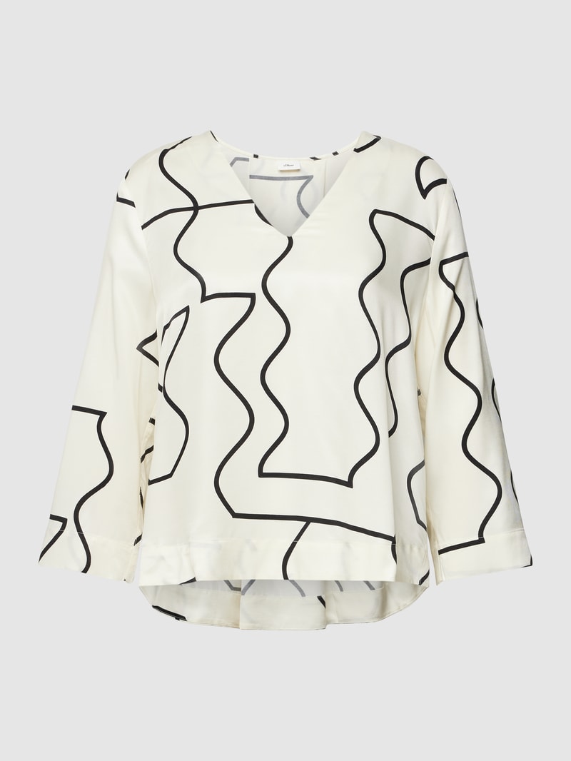 Bluse mit V-Ausschnitt in weiß