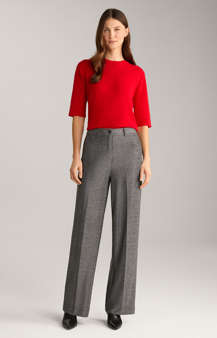 Lurex-Hose in Grau-Glitzer
