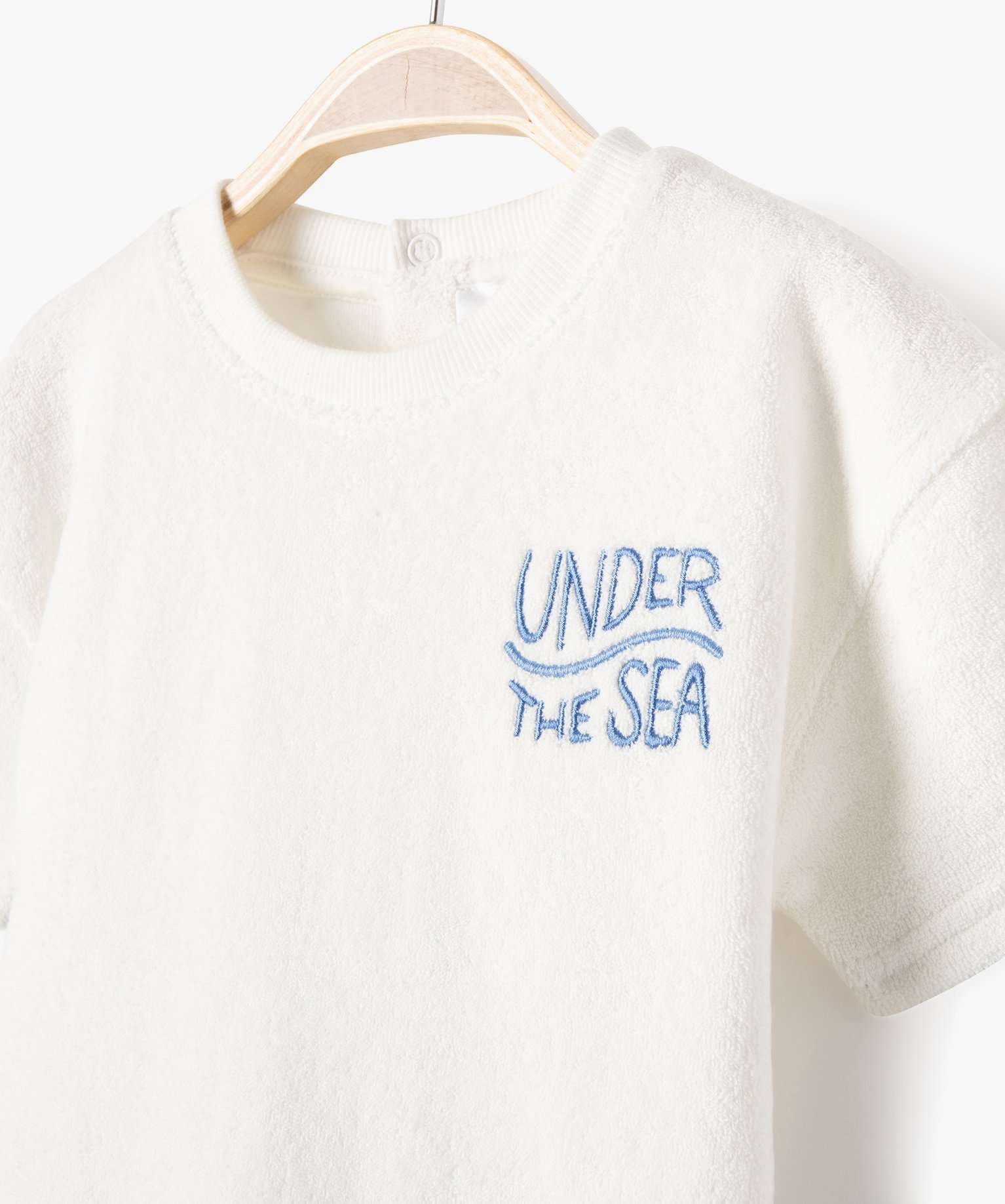 Ensemble bébé Garçon 2 pièces : short + tee-shirt en ép... blanc | GEMO