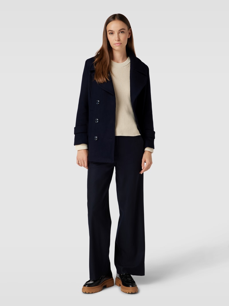 Jacke mit doppelreihiger Knopfleiste Modell 'CABAN' in marineblau