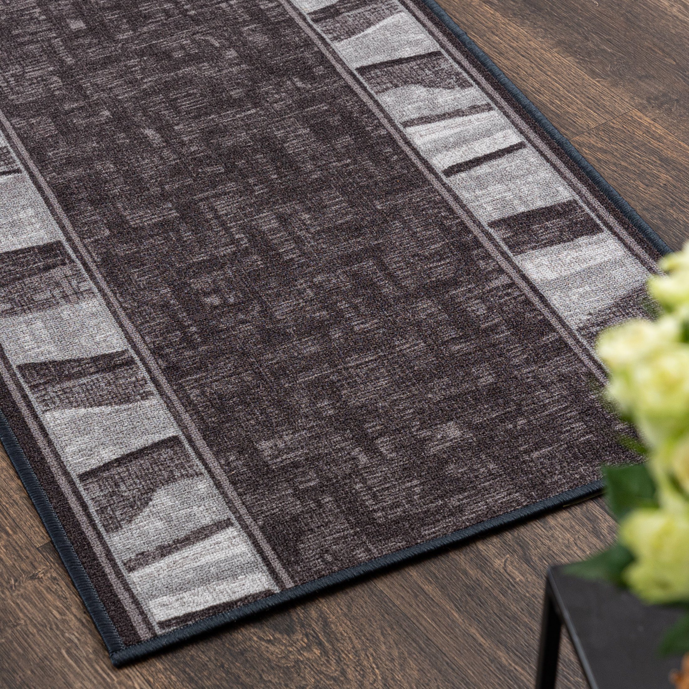 Läufer Läufer Teppichläufer Brücke - Vorzimmer Küche - Grau, Mazovia, 67 x 100 cm, Kurzflor, Rutschfest, Meterware, Verschiedene Größen