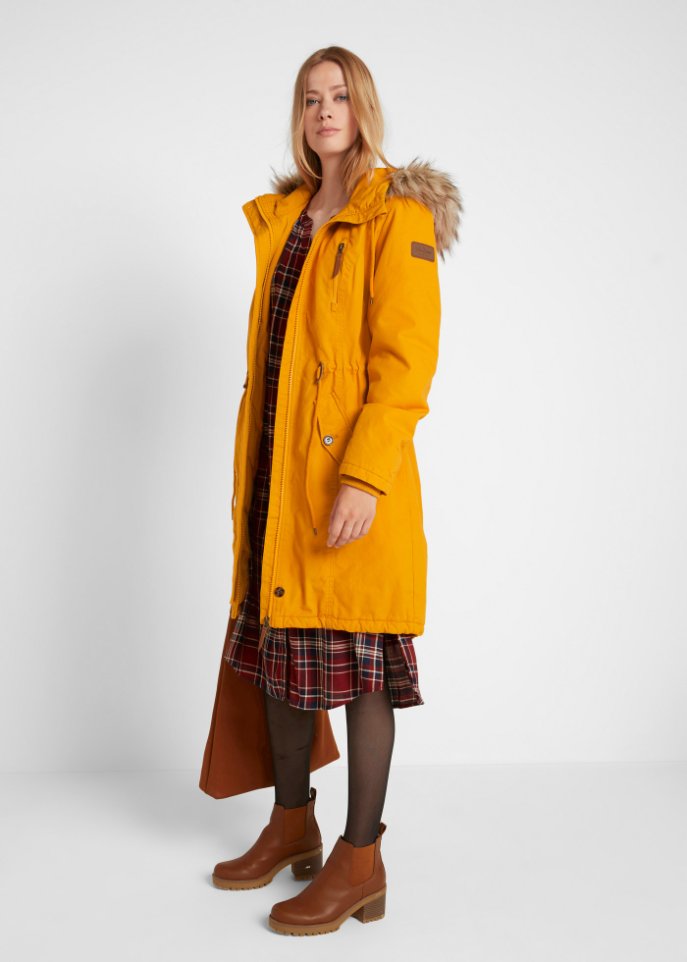 Winterparka mit Fellimitat-Kapuze