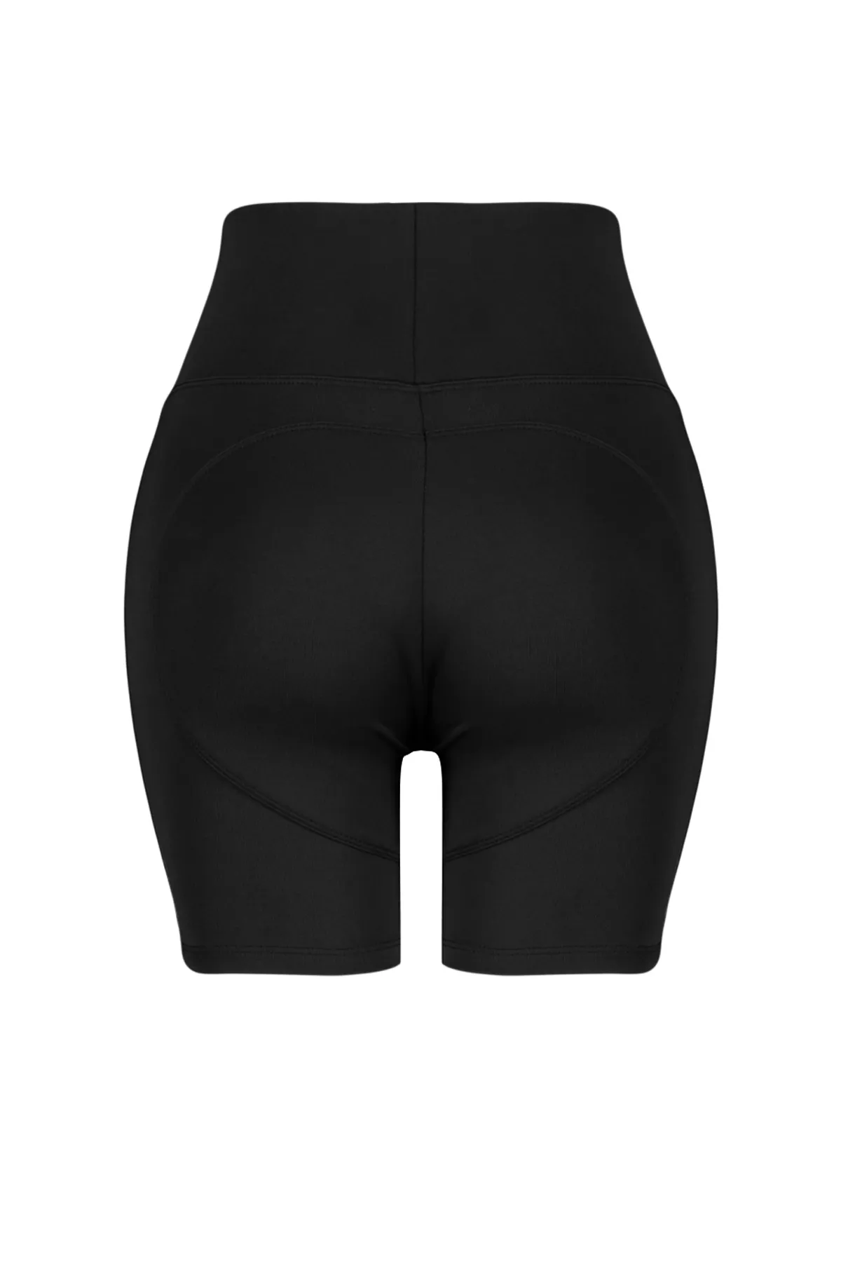 Trendyol Collection  Schwarze, elastische Push-Up-Shorts mit weiter Taille und extralangem gestricktem Bund/kurze Leggings THMSS24TY00038