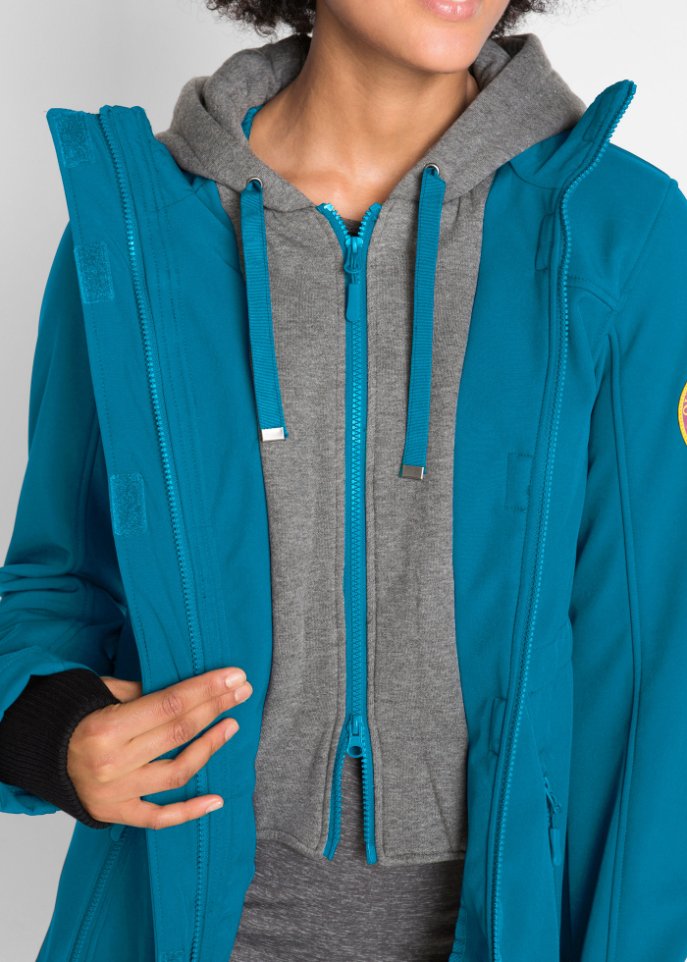 Softshell-Longjacke, 2 in 1-Optik