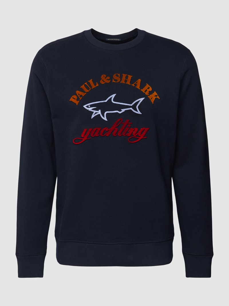 Sweatshirt mit Label-Detail in marineblau