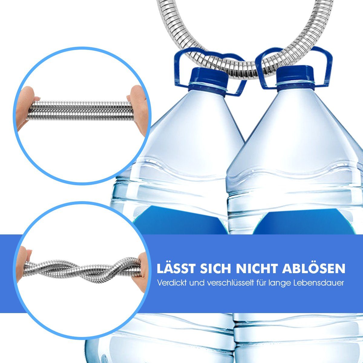 LETGOSPT Brauseschlauch 1.5m/2m Duschschlauch aus Edelstahl, Standard 1/2