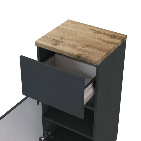 Unterschrank Bristol, 40 cm, matt grau/grafitgrau