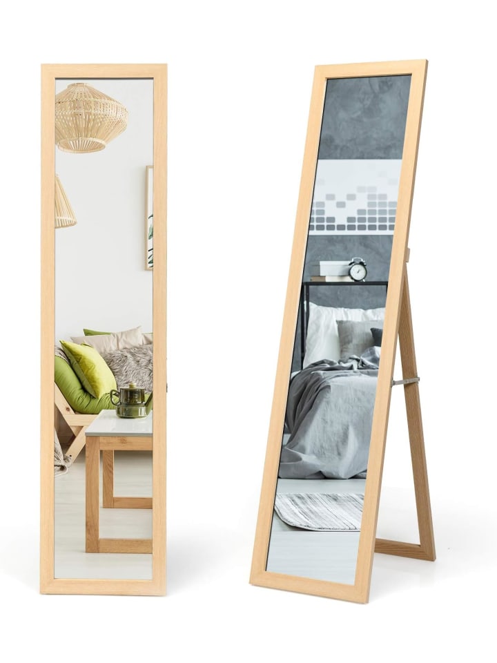 COSTWAY 2 in 1 Ganzkörperspiegel in Beige günstig kaufen 155 cm