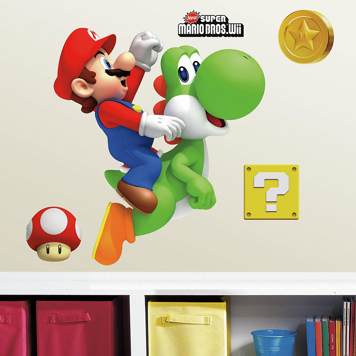 Wandsticker Yoshi/ Mario, 9-tlg.