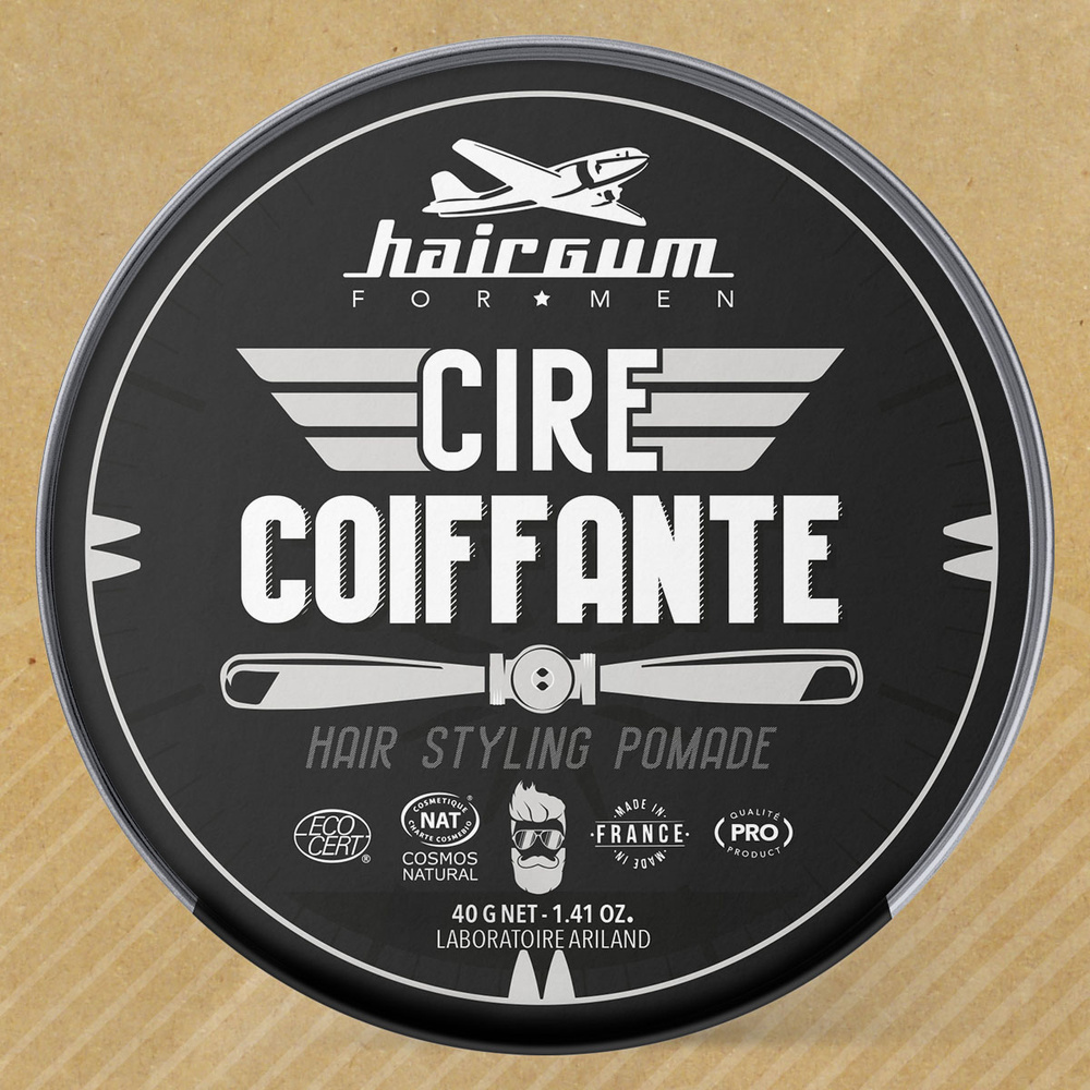 hairgum Cire Coiffante cheveux, barbe et moustac he Cosmos Nat Produit Coiffant