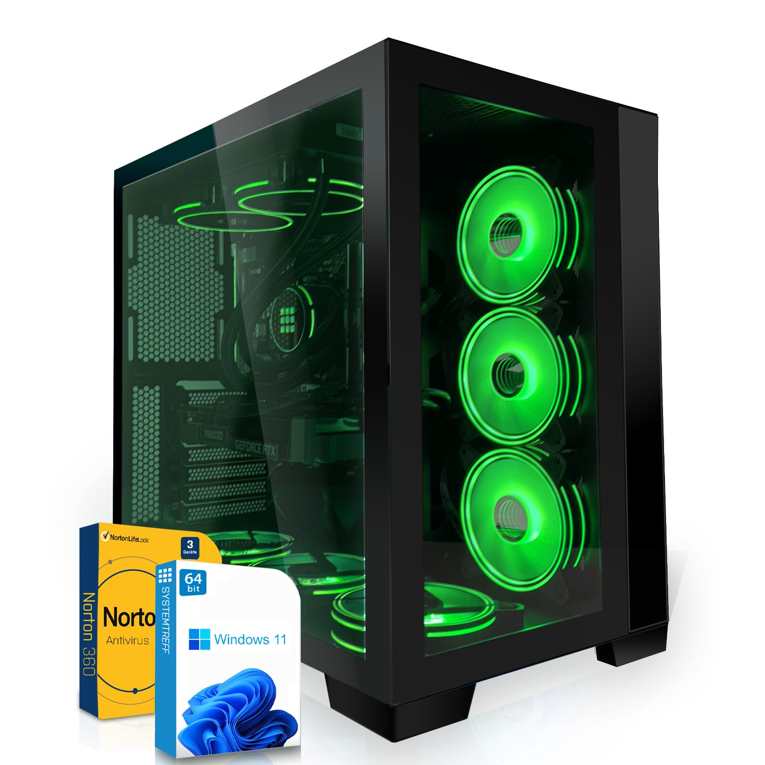 SYSTEMTREFF Gaming-PC (Intel Core i5 10400F, GeForce GTX 1650, 16 GB RAM, 512 GB SSD, Luftkühlung, Windows 11, WLAN)