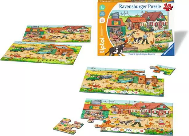 Kinderpuzzle ab 3 Jahren - tiptoi® Puzzle für kleine Entdecker: Bauernhof - 12 Teile