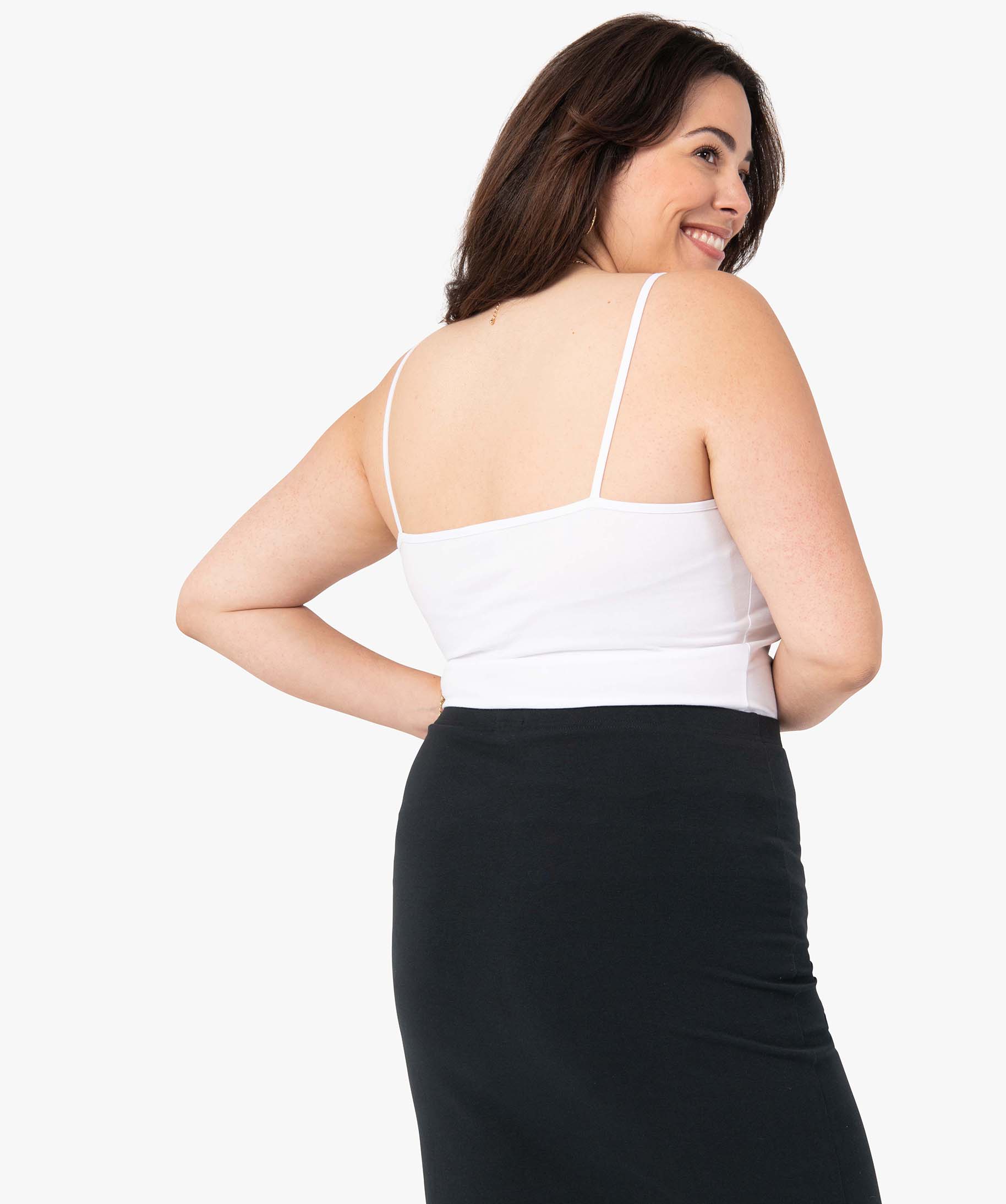 Débardeur femme grande taille uni à fines bretelles blanc | GEMO