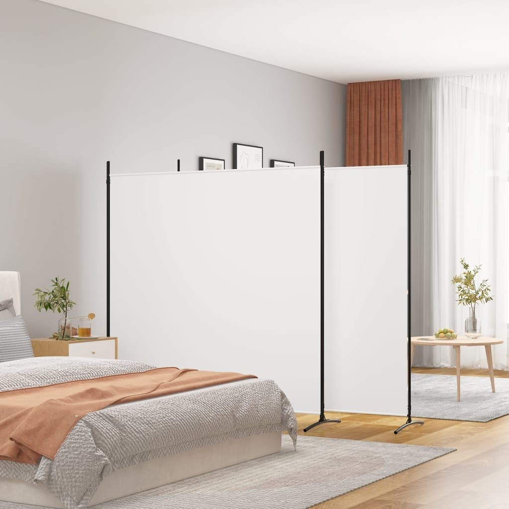 furnicato Raumteiler 3-tlg. Paravent Weiß 525x180 cm Stoff