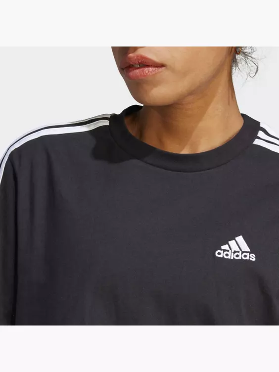 adidas Essentials 3-Streifen Single Jersey Boyfriend T-Shirt-Kleid