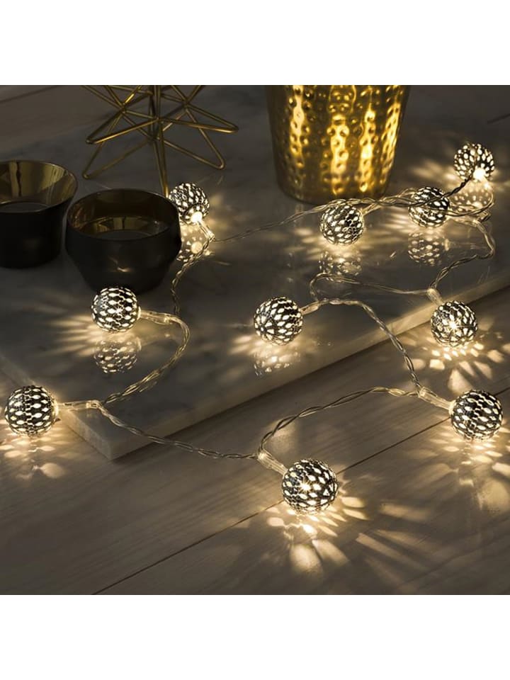 MARELIDA LED Deko Lichterkette 8 Kugeln L: 70cm in silber günstig kaufen onesize