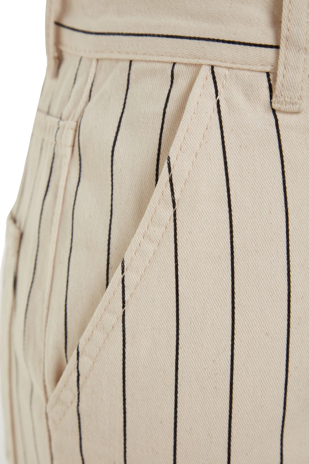 Trendyol Collection  Mehrfarbige, gestreifte Jeans mit hoher Taille und weitem Bein TWOSS23JE00247