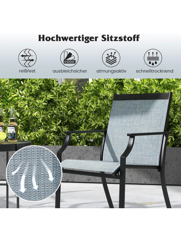 COSTWAY 2er Set Gartenstühle in Blau günstig kaufen onesize