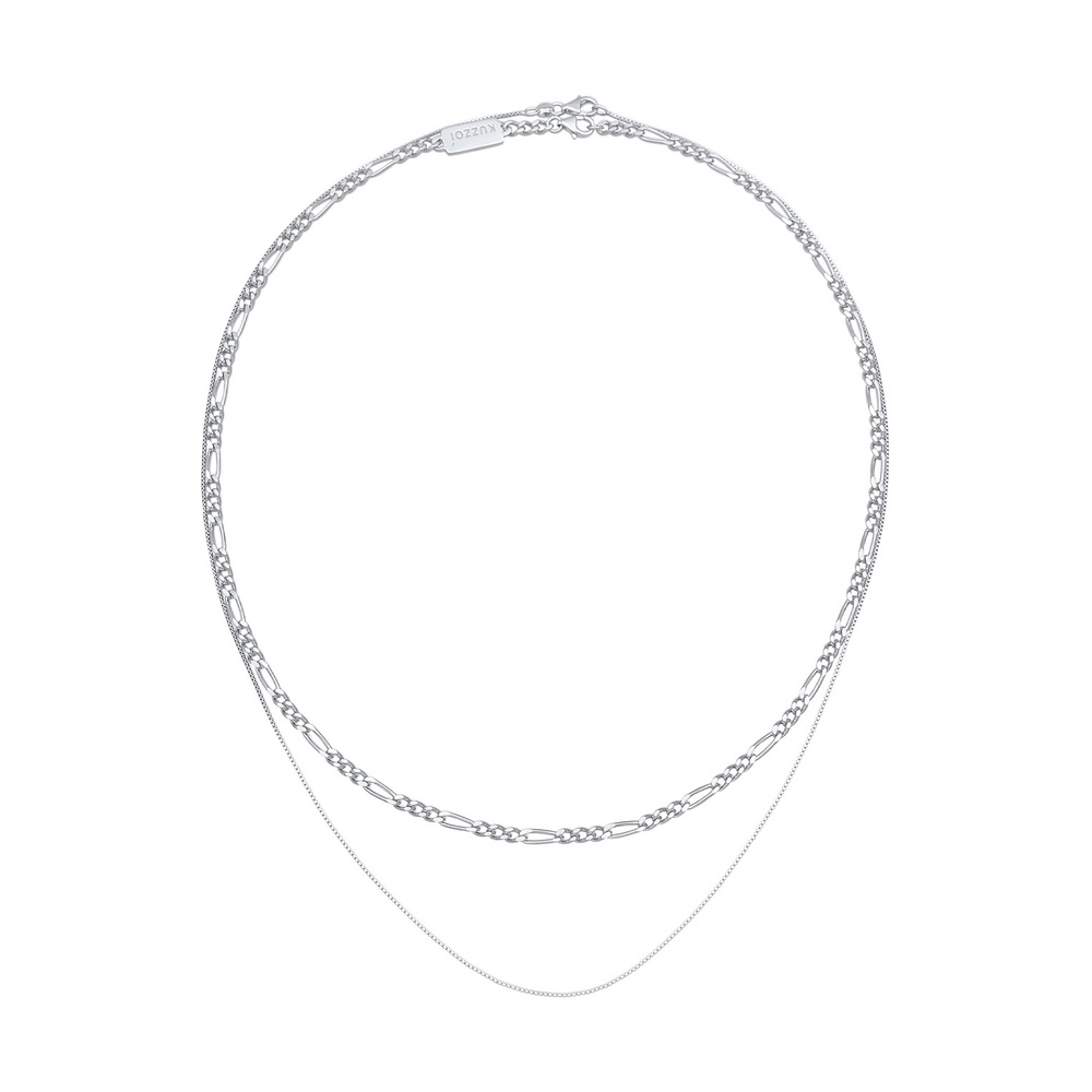 KUZZOI KUZZOI Collier Couche pour hommes Figaro Vénitien Basic en argent sterling 925 collier