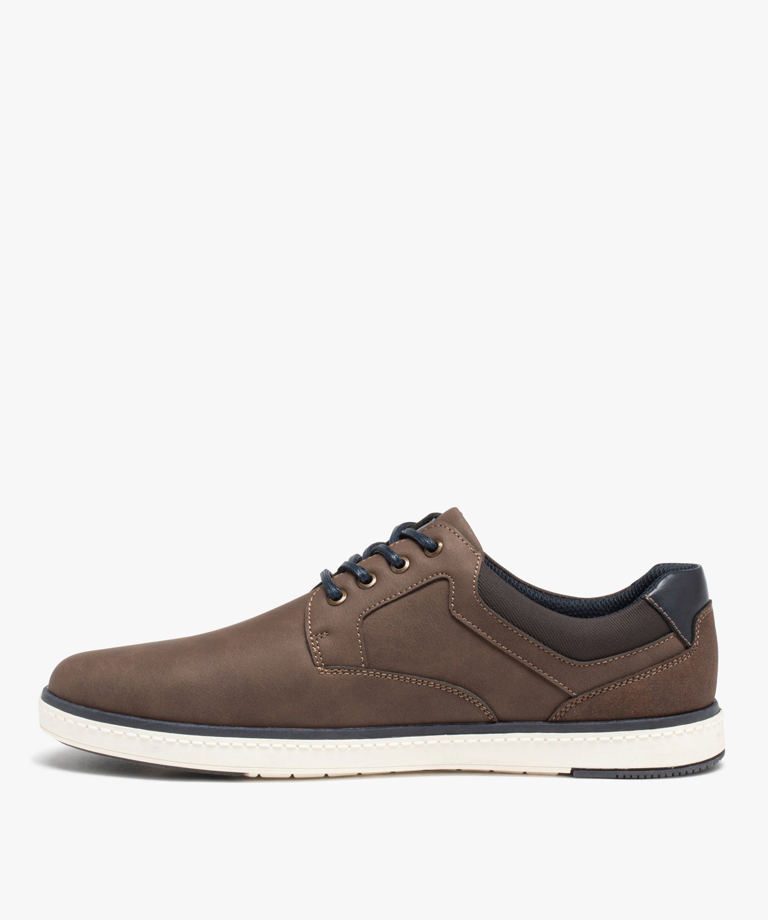 Derbies style tennis à semelle contrastée homme marron | GEMO