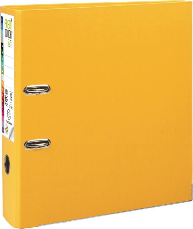 Exacompta Prem Touch Ordner DIN A4  80 mm Gelb 2 Ringe 53349E Pappkarton, PP (Polypropylen) Hochformat