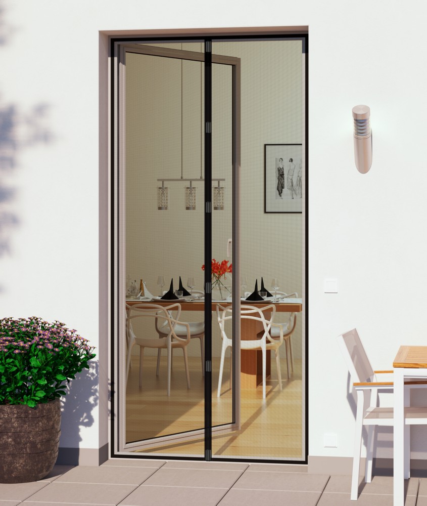 Powertec Türvorhang Magnet 95x215cm, Schwarz