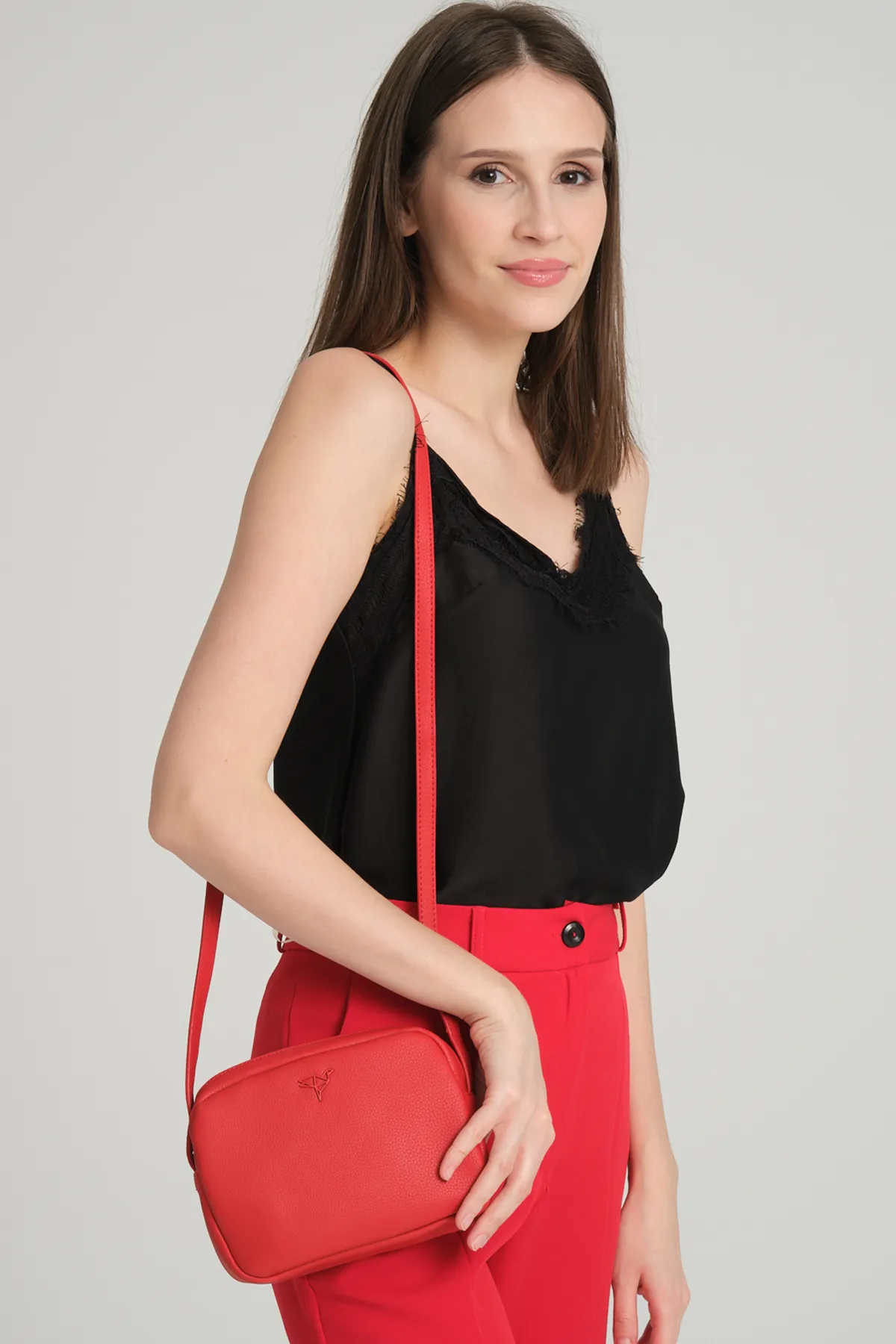 Garbalia  Liberty Red Damen-Minitasche mit Reißverschluss, verstellbarem Schultergurt mit Kreuzgriff