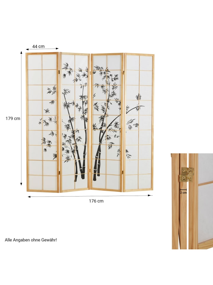 Homestyle4u 4-tlg. Paravent in Braun 176x179 günstig kaufen onesize