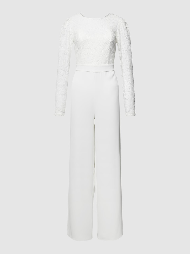 Jumpsuit mit Spitzenbesatz Modell 'NORA' in offwhite