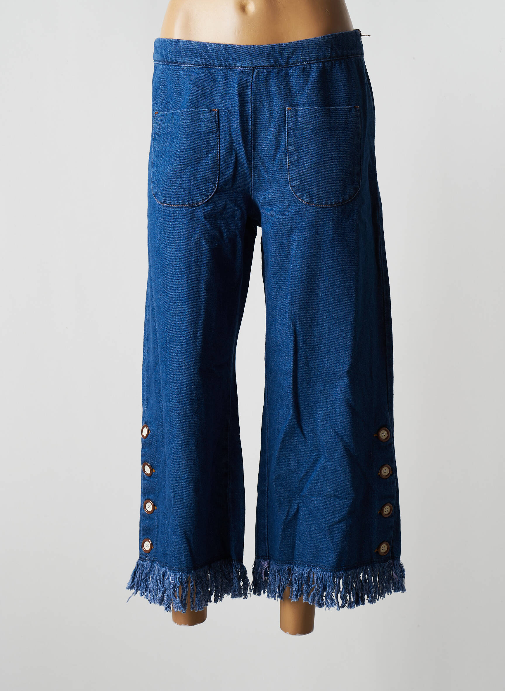 Azulu Jeans Coupe Large Femme couleur bleu