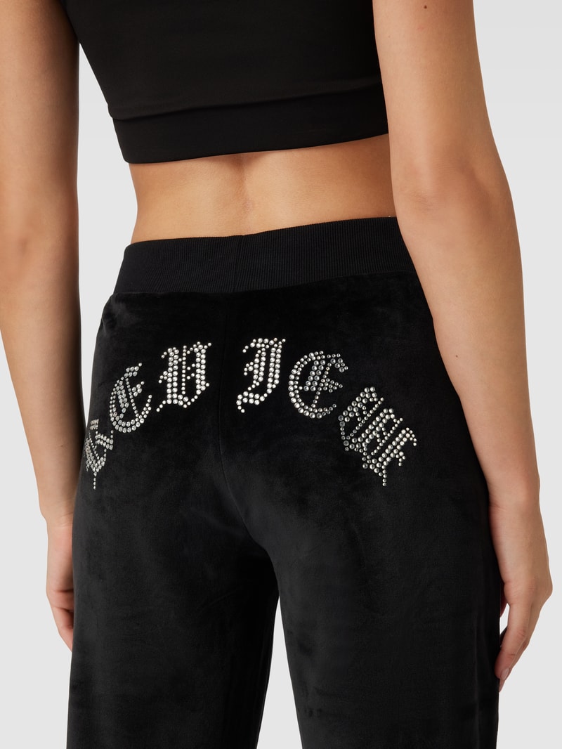 Sweatpants in Samt-Optik Modell 'VELVET' in schwarz
