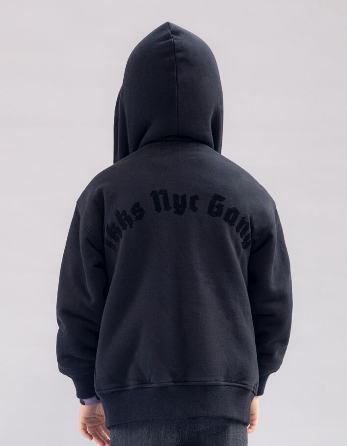 Cardigan réversible noir Sherpa et molleton garçon