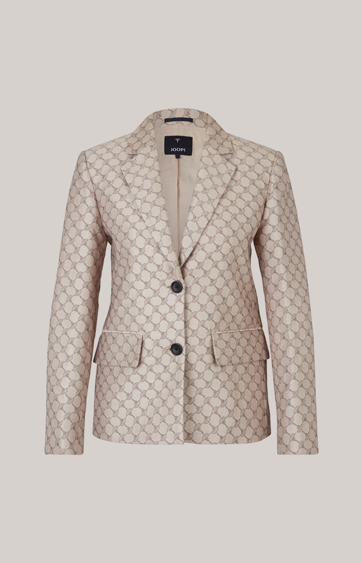 Jacquard-Blazer in Beige gemustert