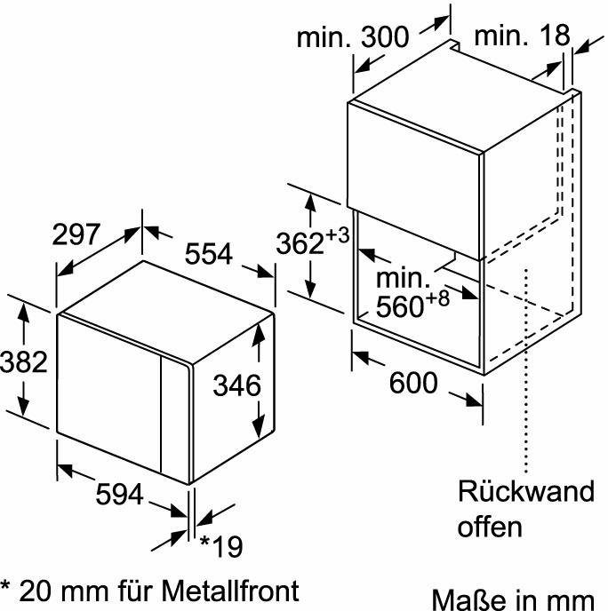NEFF Einbau-Mikrowelle N 50 HLAWD23N0, Mikrowelle, 20 l