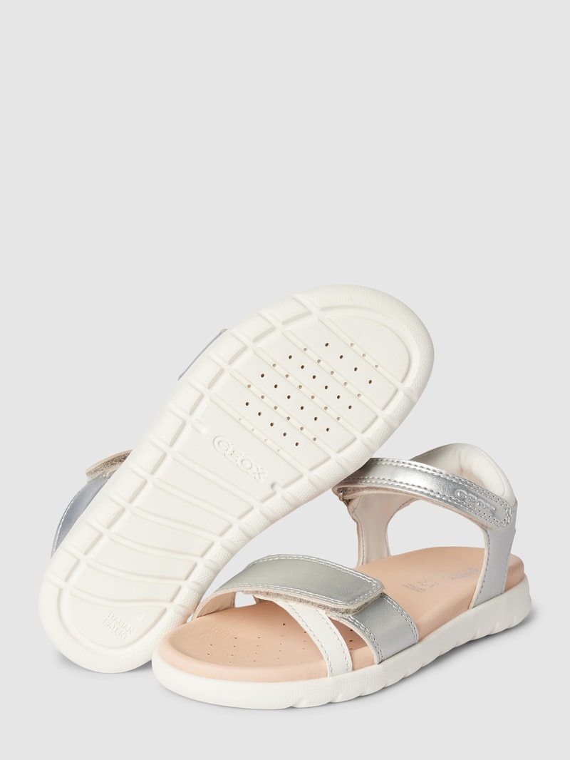 Sandalen im Metallic-Look Modell 'BOREALIS' in silber