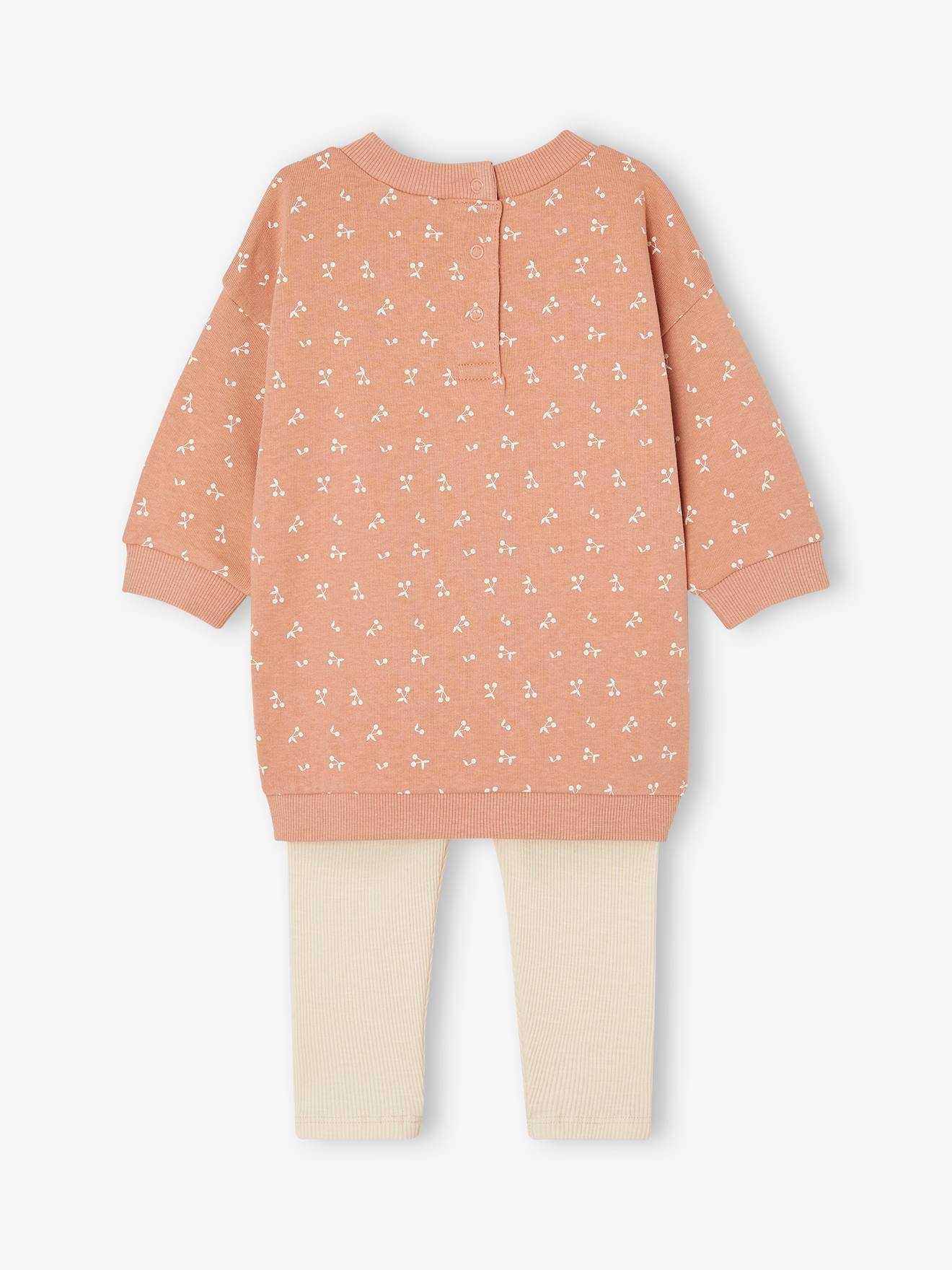 Vertbaudet Baby Set MON TRÉSOR: Kleid & Leggings, personalisierbar Oeko-Tex - aqua