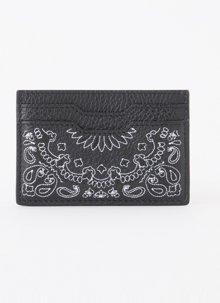 Porta-cartões bandana de couro AMIRI com estampa.