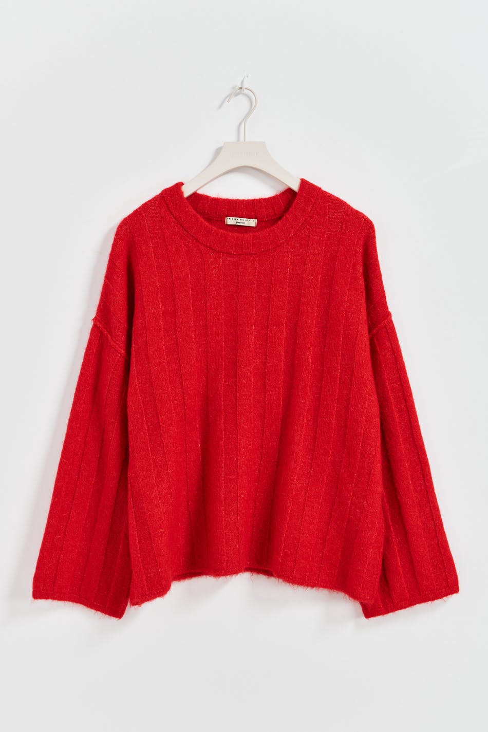 Wide rib knitted sweater