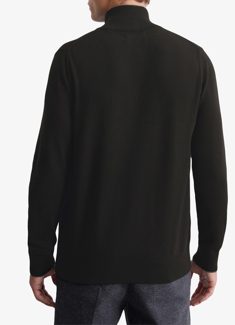 Marc O'Polo Fine-knit pullover in virgin wool blend with half zip