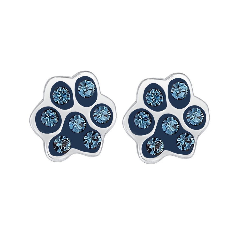Elli Elli Boucles d'Oreilles Femmes Clous d'oreilles Patte Chien Chat avec Cristaux en Boucles d'oreilles