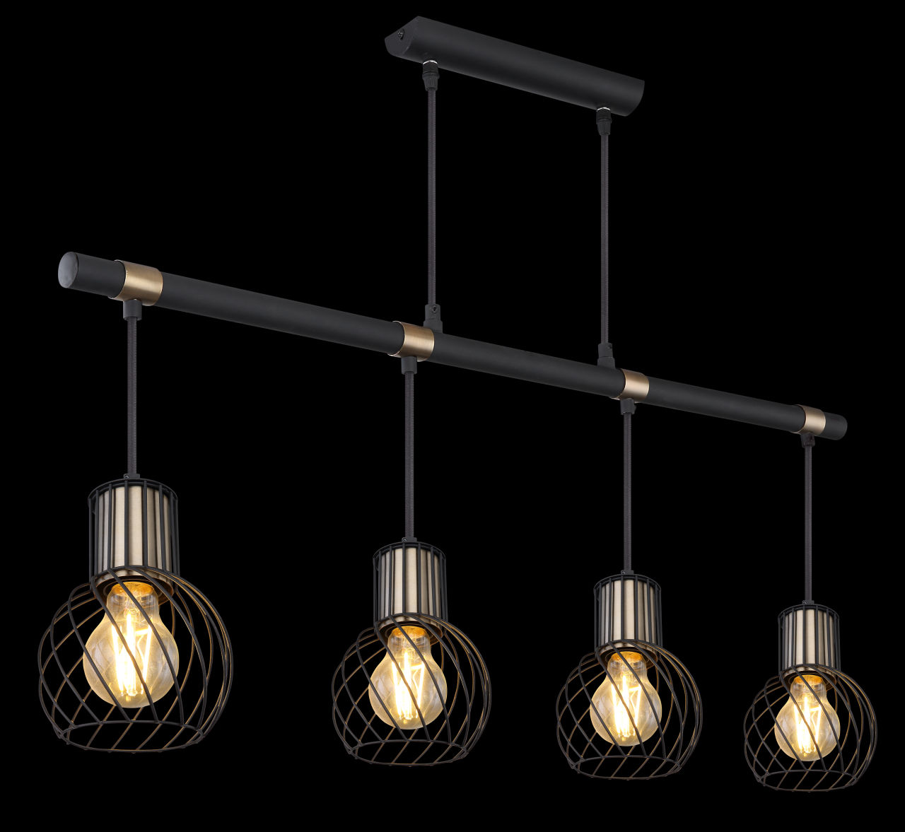 Globo Lighting - ARGUSTO - Hängeleuchte Metall schwarz matt, 4x E27