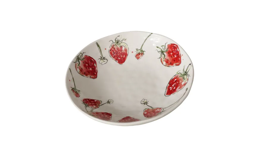 Boltze Schale Strawberry rot, weiß