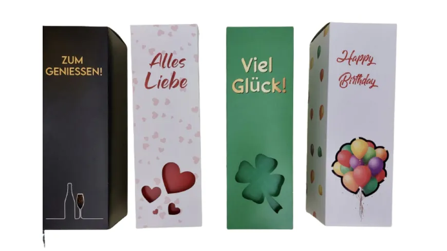 Geschenkkartonage LED-Illuminierte Sektbox Viel Glück inkl. Batterien