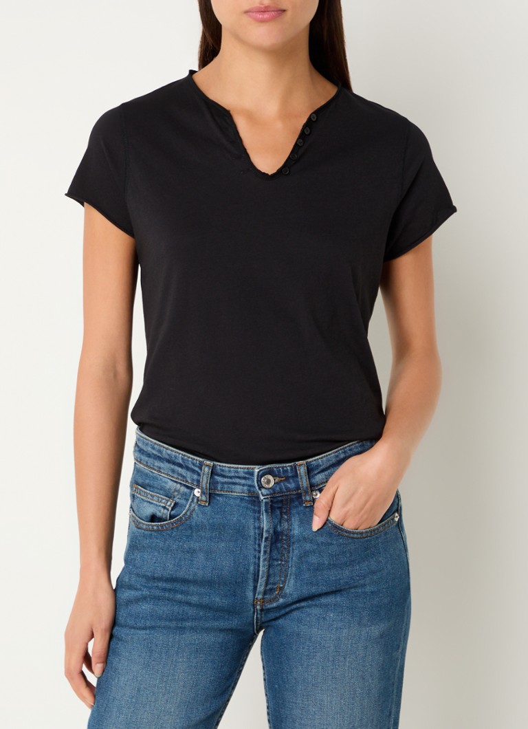 Zadig&Voltaire Tunisien T-shirt with rhinestones and V-neck
