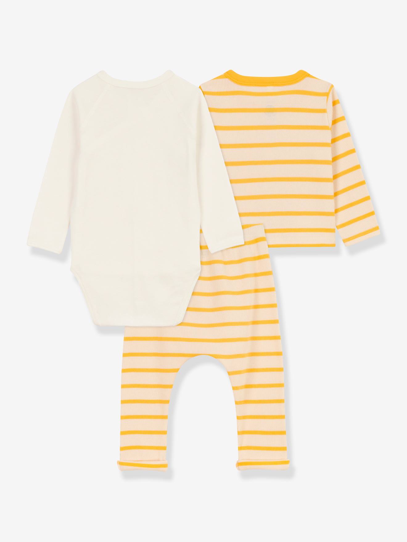 Petit Bateau 3-teiliges Baby-Set PETIT BATEAU, Bio-Baumwolle - beige