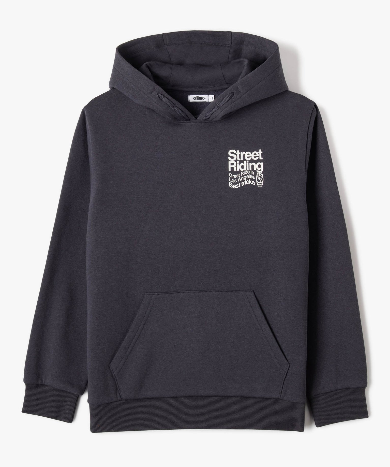 Sweat à capuche imprimé Garçon bleu fonce | GEMO