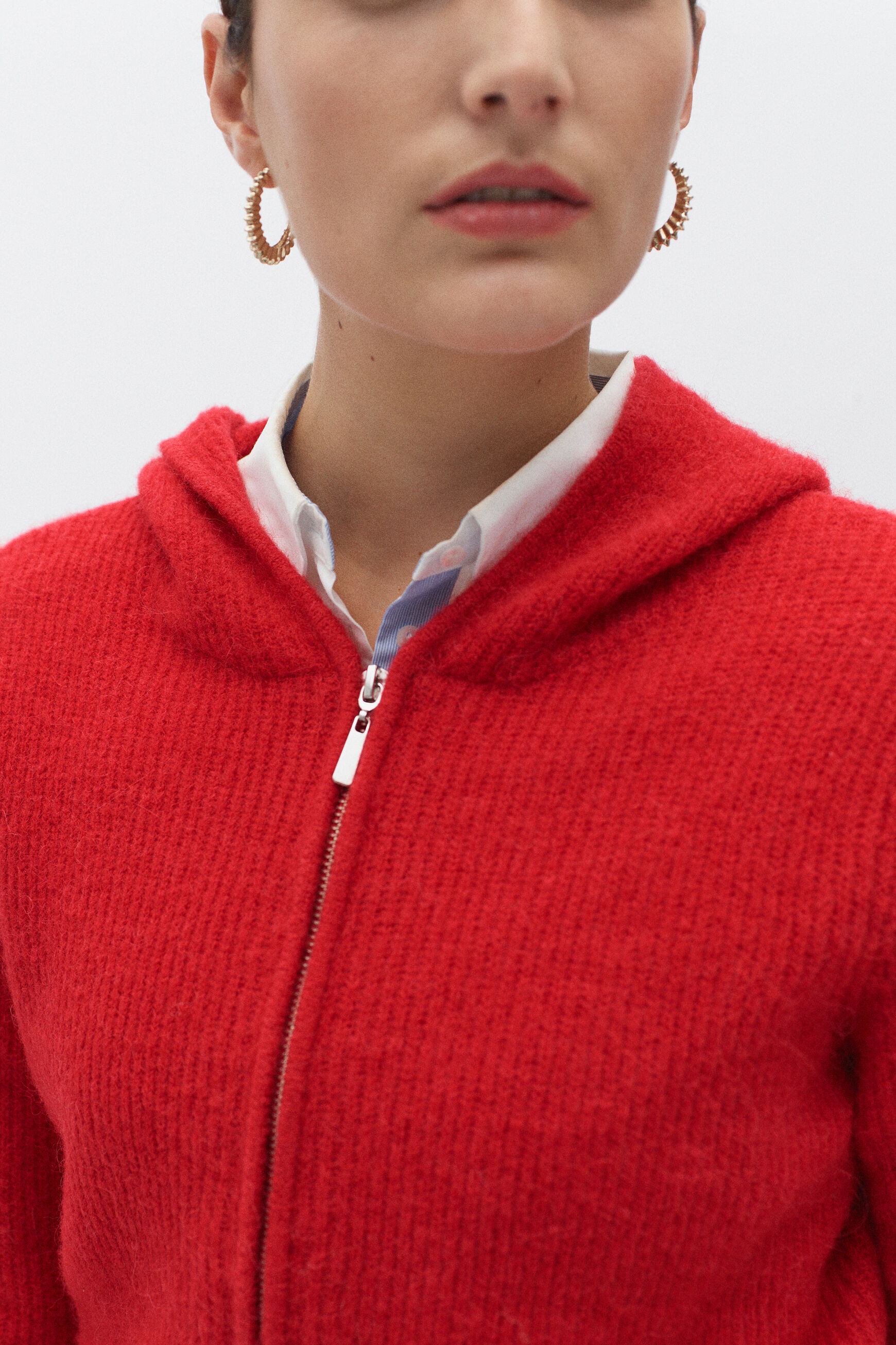 gilet milena en maille rouge femme